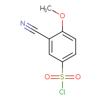 Chemical structure of 3-cyano-4-methoxybenzene-1-sulfonyl chloride - CSSB00000120643