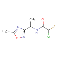 Chemical structure of 2-chloro-2-fluoro-N-[1-(5-methyl-1,2,4-oxadiazol-3-yl)ethyl]acetamide - CSSB09896629193