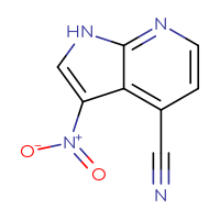 Chemical structure of 3-nitro-1H-pyrrolo[2,3-b]pyridine-4-carbonitrile - CSSB00000095046