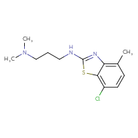 Chemical structure of 7-chloro-N-[3-(dimethylamino)propyl]-4-methyl-1,3-benzothiazol-2-amine - CSSB00025752291