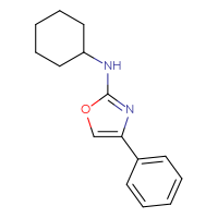 Chemical structure of N-cyclohexyl-4-phenyl-1,3-oxazol-2-amine - CSSB15045983830