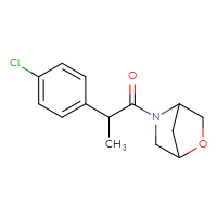Chemical structure of 2-(4-chlorophenyl)-1-{2-oxa-5-azabicyclo[2.2.1]heptan-5-yl}propan-1-one - CSSB06902371289