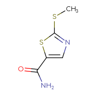 Chemical structure of 2-(methylsulfanyl)-1,3-thiazole-5-carboxamide - CSSB00009824555