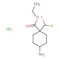 Chemical structure of ethyl 4-amino-1-(difluoromethyl)cyclohexane-1-carboxylate hydrochloride - CSSB20963518114