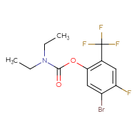 Chemical structure of 5-bromo-4-fluoro-2-(trifluoromethyl)phenyl N,N-diethylcarbamate - CSSB21432502569