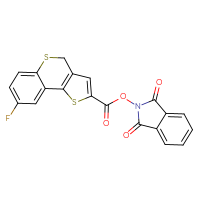 Chemical structure of 1,3-dioxo-2,3-dihydro-1H-isoindol-2-yl 8-fluoro-4H-thieno[3,2-c]thiochromene-2-carboxylate - CSSB00116218098