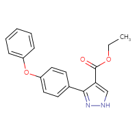Chemical structure of ethyl 3-(4-phenoxyphenyl)-1H-pyrazole-4-carboxylate - CSSB06583060285