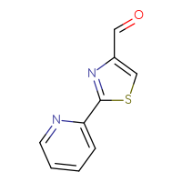 Chemical structure of 2-(pyridin-2-yl)-1,3-thiazole-4-carbaldehyde - CSSB00000184907