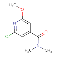 Chemical structure of 2-chloro-6-methoxy-N,N-dimethylpyridine-4-carboxamide - CSSB01432918338