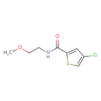 Chemical structure of 4-chloro-N-(2-methoxyethyl)thiophene-2-carboxamide - CSSB00016355536
