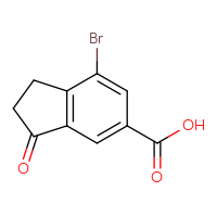 Chemical structure of 7-bromo-3-oxo-2,3-dihydro-1H-indene-5-carboxylic acid - CSSB00010010924