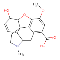 Chemical structure of 14-hydroxy-10-methoxy-4-methyl-12-oxa-4-azapentacyclo[9.6.1.0¹,¹³.0⁵,¹⁷.0⁷,¹⁸]octadeca-7,9,11(18),15-tetraene-8-carboxylic acid - CSSB00121574957