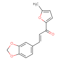 Chemical structure of (2E)-3-(2H-1,3-benzodioxol-5-yl)-1-(5-methylfuran-2-yl)prop-2-en-1-one - CSSB00160007401