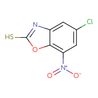Chemical structure of 5-chloro-7-nitro-1,3-benzoxazole-2-thiol - CSSB00010125232
