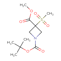 Chemical structure of 1-tert-butyl 3-methyl 3-methanesulfonylazetidine-1,3-dicarboxylate - CSSB03440287008