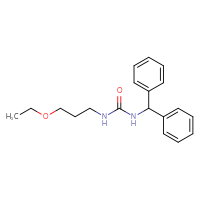 Chemical structure of 1-(diphenylmethyl)-3-(3-ethoxypropyl)urea - CSSB00104673142