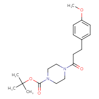 Chemical structure of tert-butyl 4-[3-(4-methoxyphenyl)propanoyl]piperazine-1-carboxylate - CSSB00105537976