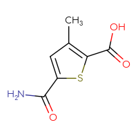 Chemical structure of 5-carbamoyl-3-methylthiophene-2-carboxylic acid - CSSB02739109758