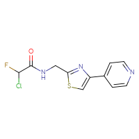 Chemical structure of 2-chloro-2-fluoro-N-{[4-(pyridin-4-yl)-1,3-thiazol-2-yl]methyl}acetamide - CSSB21332054751