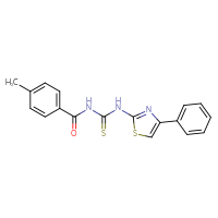 Chemical structure of 1-(4-methylbenzoyl)-3-(4-phenyl-1,3-thiazol-2-yl)thiourea - CSSB00121706242