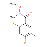 Chemical structure of 2,4-difluoro-5-iodo-N-methoxy-N-methylbenzamide - CSSB01992639643