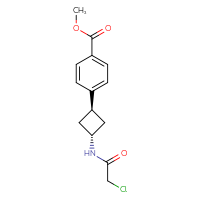 Chemical structure of methyl 4-[(1r,3r)-3-(2-chloroacetamido)cyclobutyl]benzoate - CSSB21332092897
