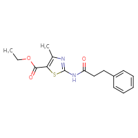 Chemical structure of ethyl 4-methyl-2-(3-phenylpropanamido)-1,3-thiazole-5-carboxylate - CSSB00026379386