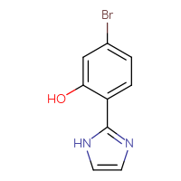 Chemical structure of 5-bromo-2-(1H-imidazol-2-yl)phenol - CSSB00010366591