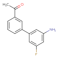 Chemical structure of 1-{3'-amino-5'-fluoro-[1,1'-biphenyl]-3-yl}ethan-1-one - CSSB06587415094