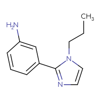 Chemical structure of 3-(1-propyl-1H-imidazol-2-yl)aniline - CSSB00000688462