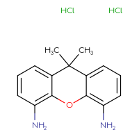 Chemical structure of 9,9-dimethyl-9H-xanthene-4,5-diamine dihydrochloride - CSSB20959043477