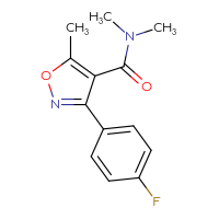 Chemical structure of 3-(4-fluorophenyl)-N,N,5-trimethyl-1,2-oxazole-4-carboxamide - CSSB02000890453