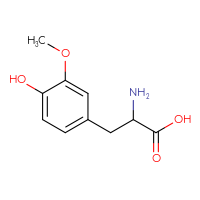 Chemical structure of 2-amino-3-(4-hydroxy-3-methoxyphenyl)propanoic acid - CSSB00011223940