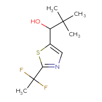 Chemical structure of 1-[2-(1,1-difluoroethyl)-1,3-thiazol-5-yl]-2,2-dimethylpropan-1-ol - CSSB02518605464