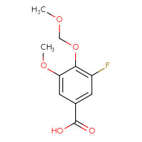 Chemical structure of 3-fluoro-5-methoxy-4-(methoxymethoxy)benzoic acid - CSSB06820405847