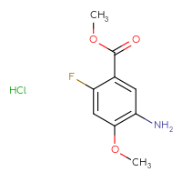 Chemical structure of methyl 5-amino-2-fluoro-4-methoxybenzoate hydrochloride - CSSB20963520019