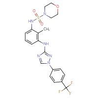 Chemical structure of N-[2-methyl-3-({1-[4-(trifluoromethyl)phenyl]-1H-1,2,4-triazol-3-yl}amino)phenyl]morpholine-4-sulfonamide - CSSB20621663201
