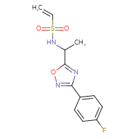 Chemical structure of N-{1-[3-(4-fluorophenyl)-1,2,4-oxadiazol-5-yl]ethyl}ethene-1-sulfonamide - CSSB21332124882