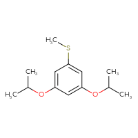 Chemical structure of 1-(methylsulfanyl)-3,5-bis(propan-2-yloxy)benzene - CSSB21103685739