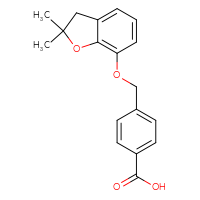 Chemical structure of 4-{[(2,2-dimethyl-2,3-dihydro-1-benzofuran-7-yl)oxy]methyl}benzoic acid - CSSB00015202225