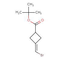 Chemical structure of tert-butyl 3-(bromomethylidene)cyclobutane-1-carboxylate - CSSB02125426581
