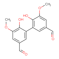 Chemical structure of 6,6'-dihydroxy-5,5'-dimethoxy-[1,1'-biphenyl]-3,3'-dicarbaldehyde - CSSB00020600822