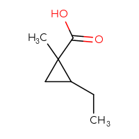 Chemical structure of 2-ethyl-1-methylcyclopropane-1-carboxylic acid - CSSB00135510803