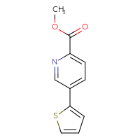 Chemical structure of methyl 5-(thiophen-2-yl)pyridine-2-carboxylate - CSSB01410136478