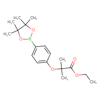 Chemical structure of ethyl 2-methyl-2-[4-(4,4,5,5-tetramethyl-1,3,2-dioxaborolan-2-yl)phenoxy]propanoate - CSSB00020900599