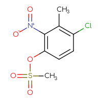 Chemical structure of 4-chloro-3-methyl-2-nitrophenyl methanesulfonate - CSSB03551431255