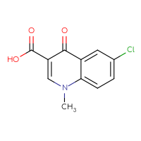 Chemical structure of 6-chloro-1-methyl-4-oxo-1,4-dihydroquinoline-3-carboxylic acid - CSSB00000045104