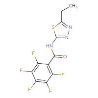Chemical structure of N-(5-ethyl-1,3,4-thiadiazol-2-yl)-2,3,4,5,6-pentafluorobenzamide - CSSB00027144249