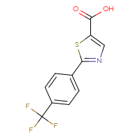 Chemical structure of 2-[4-(trifluoromethyl)phenyl]-1,3-thiazole-5-carboxylic acid - CSSB00000425173