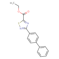 Chemical structure of ethyl 3-{[1,1'-biphenyl]-4-yl}-1,2,4-thiadiazole-5-carboxylate - CSSB00020649264